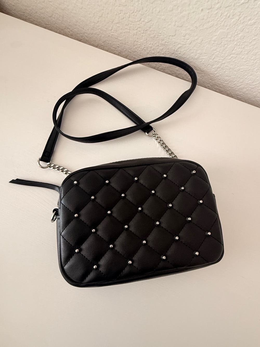 Rebecca Minkoff Black Quilted Studded Crossbody Bag